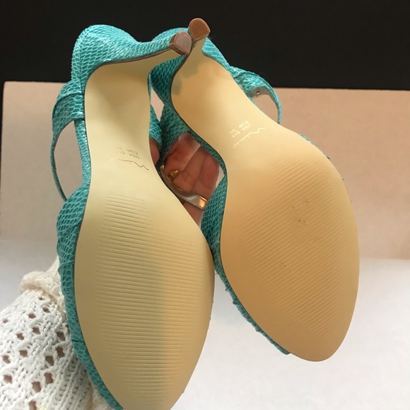 Turquoise Nina open toe heels - Picture 6 of 6